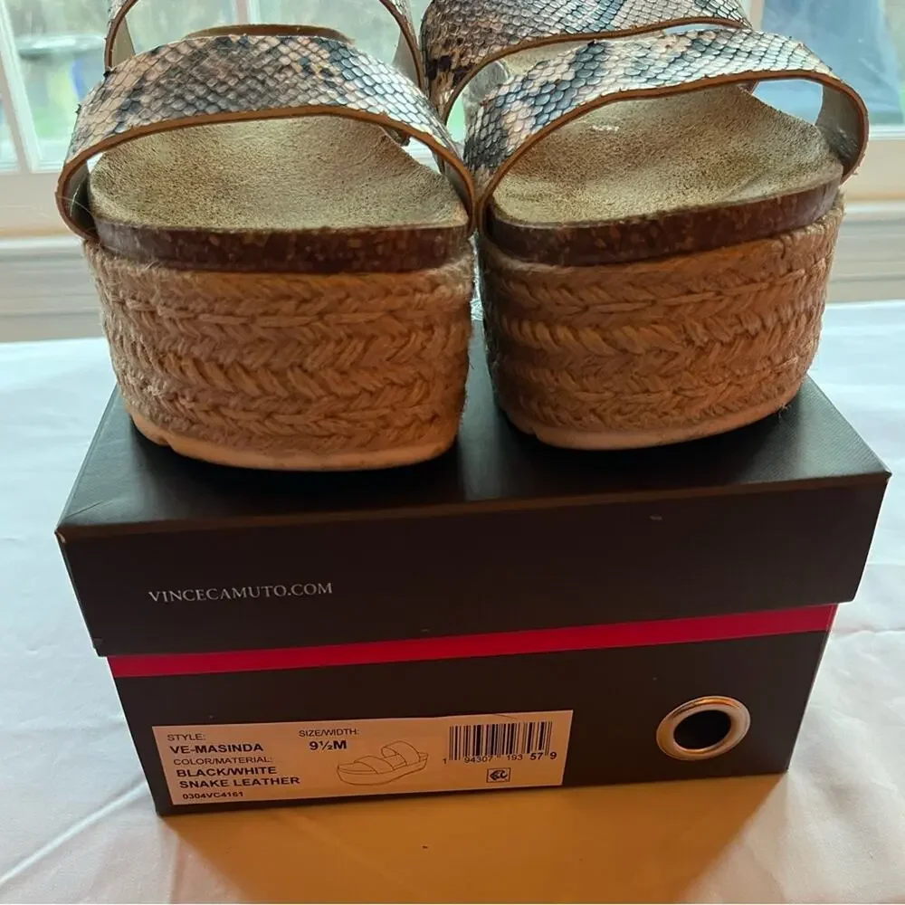 Vince Camuto Masinda Platform Snakeskin Sandals Size 9.5 Medium